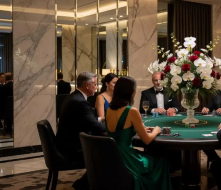 Jubileuszowy wieczór przy eleganckim stole do pokera