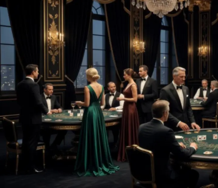 Wieczór tematyczny James Bond z czarno-złotą scenografią