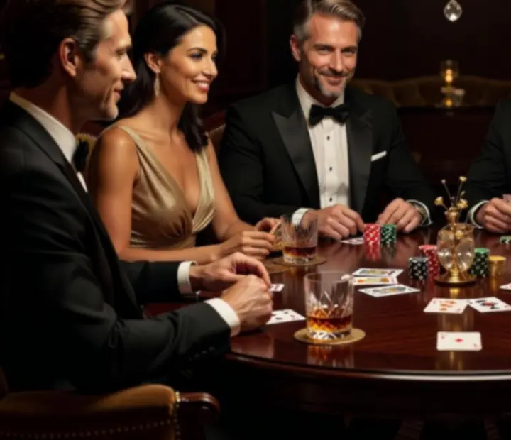 Profesjonalnie zaaranżowany stół pokerowy podczas eleganckiego eventu firmowego